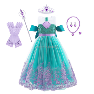 Disfraz de Sirenita para Niña, Vestidos de Princesa, Disfraces de <span class=keywords><strong>Ariel</strong></span> para Niñas, Disfraz de Halloween, Cosplay, Fiesta de Cumpleaños <span class=keywords><strong>con</strong></span> Accesorios - Product Image 2