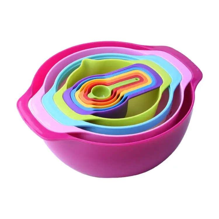 10 cái trộn bát Bộ Đo muỗng đặt COLOFUL sàng colander Lọc Bát salad bát với xử lý cho nhà bếp nướng vegetab