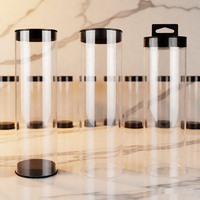 Emballage personnalisé en tube de plastique PC, contenants cylindriques transparents avec couvercles, impression sérigraphique disponible
