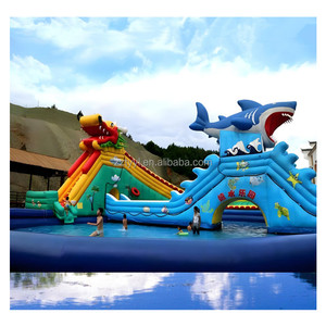 Granja estudio padre-hijo gran parque acuático inflable dragón y toboganes de tiburón se puede personalizar <span class=keywords><strong>piscina</strong></span> de Castillo para niños - Product Image 1