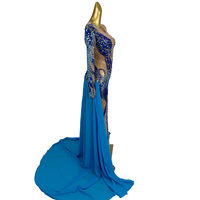 Robe longue sirène sexy avec strass papillon pour anniversaire, mariage, soirée de gala, célébration, costume de scène pour chanteuse