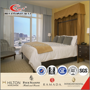 Elegante moderno Hotel Hilton muebles simplificar tela lujo negro roble alto brillo rey tamaño dormitorio conjunto - Product Image 5