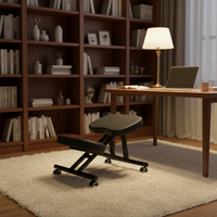 Chaise pliante moderne réglable en hauteur, chaise ergonomique à genoux, cuir PU, cadre métallique, rotation à 360 degrés, fonction de massage