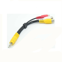 Câble audio et vidéo en cuivre nickelé avec gaine en PVC, avec connecteurs 3,5 mm vers 3 RCA mâle vers mâle pour lecteur DVD