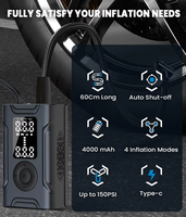 Nouveauté Accessoires Auto Mini Gonfleur de Pneus 150Psi Compresseur d'Air Portable pour Pneus de Voiture