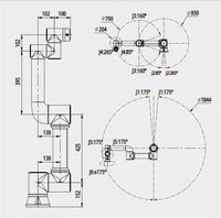 Bras de robot collaboratif à 6 axes en acier inoxydable et aluminium, capacité de charge élevée de 5 kg, pour la manipulation de cylindres métalliques, machine-outil