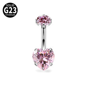 Anillo de Ombligo para Mujer Gaby, Color Verde <span class=keywords><strong>Esmeralda</strong></span>, Aleación de Titanio ASTM-F-136, Chapado en Oro/Plata, Rosca Interna, para Regalo o Fiesta - Product Image 6