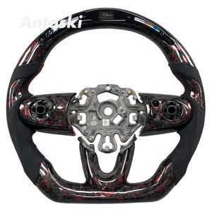 Volant de voiture en fibre de carbone forgée <span class=keywords><strong>rouge</strong></span> personnalisé avec LED intelligentes, style sportif pour <span class=keywords><strong>Mini</strong></span> F54 F55 F56 F57 F60 <span class=keywords><strong>Cooper</strong></span> S Clubman ONE - Product Image 1