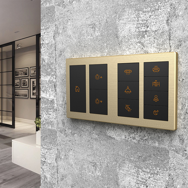 Home Light Switch Button Automation Middle 4 Gang UK Standard Smart Switches KNX Light Switch Directly Wholesale Suppliers