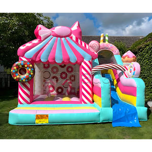 Château gonflable pour enfants, de qualité commerciale, certifié CE, écologique, arc-en-ciel, princesse, avec toboggan - Product Image 4