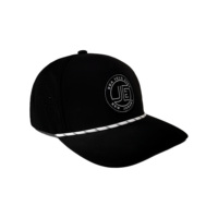 Chapeaux de découpe laser noirs personnalisés OEM Logo de patch d'étiquette tissée avec corde Capuchon imperméable et à séchage rapide de haute qualité