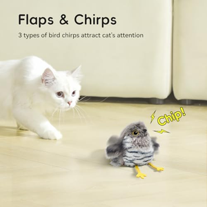 Nouveaux jouets interactifs pour chats d'intérieur : Jouet oiseau flottant avec son d'oiseau chiaquant, jouets interactifs oiseau flottant pour chats - Product Image 2