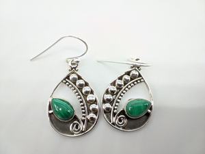 Pendientes de Malaquita Natural Hechos a Mano al por Mayor, Plata de Ley 925, Joyería de Piedra Verde, Elegantes Pendientes Colgantes para Mujer - Product Image 5