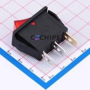 HX KCD3-3P Rocker Switch Through hole Component (THT) Switch Red Solder Tab Red 15A - Product Image 2