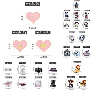 100 Broches de Esmalte Antiguo con Diseños de Animales de Dibujos Animados, Divertidos, Mágicos, con Texto, de Zinc, para Solapa, 4101-4200 0.27 QHXZ Níquel Negro - Product Image 5