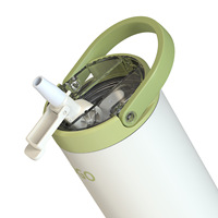 Gobelet isotherme portable en acier inoxydable de 32 oz avec paille rabattable, logo personnalisé, isolation sous vide, anti-fuite et poignée