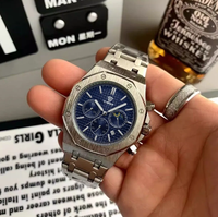 Montre à quartz pour homme entièrement automatique, multifonction, phase de lune, trois aiguilles, six aiguilles, bracelet en acier, marque suisse, neuve