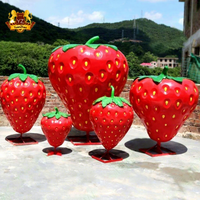 Sculpture de fraise en fibre de verre étanche aux fruits de taille géante de restaurant à vendre