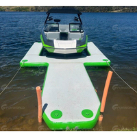 Grande plage ponton gonflable Y plate-forme en U Jetski île flottante gonflable pour le stationnement de yacht