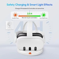 Aolion Meta untuk Quest 3 stasiun pengisian Dock 45W PD magnetik dengan 2 baterai isi ulang untuk pengontrol Port Tipe C