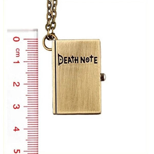 Reloj de <span class=keywords><strong>Bolsillo</strong></span> de Cuarzo Steampunk Cool Death Note, Tamaño Pequeño, Forma de Libro Negro, Collar <span class=keywords><strong>con</strong></span> Colgante, Regalos de Cumpleaños para Hombres, Mujeres y Niños - Product Image 6