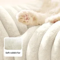 Lit pour animaux de compagnie en forme de canapé rayé, transfrontalier, toutes saisons, chaud pour l'hiver, très confortable, antidérapant, amovible et lavable