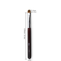 Pinceaux de nettoyage pour nail art français à manche en bois rouge foncé, avec logo personnalisé, virole sertie et poils ovales en nylon, tailles 8, 10, 12, 14, 16
