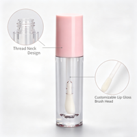 Boîte d'emballage personnalisée pour tube de gloss à lèvres, blanc, rose, or rose, conteneur vide pour gloss à lèvres, grand pinceau, impression