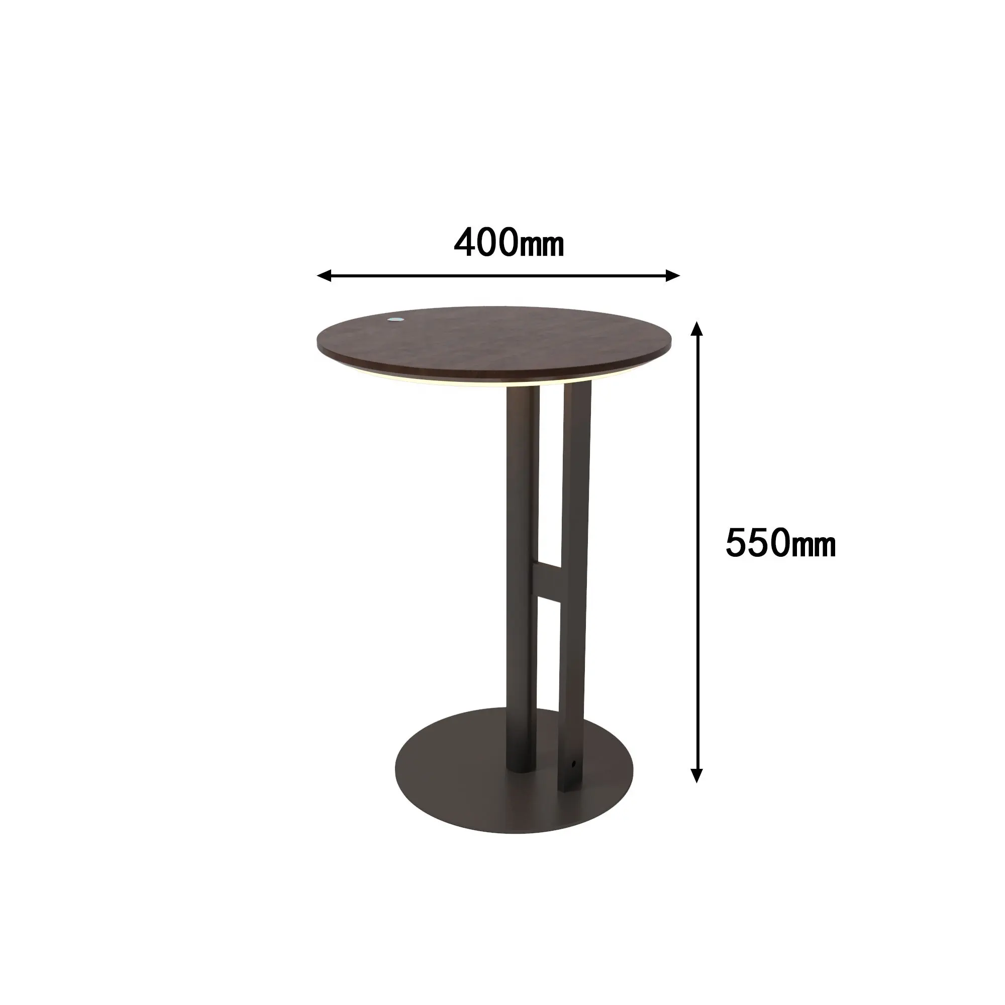 Moderno Desig tavolo soggiorno mobili metallo legno intelligente comodino tavolino rotondo con luce