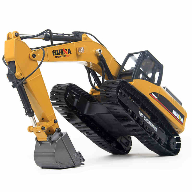 Original HUINA 1580 RC Truck Excavator 1/14 About 45Mins Using Time Remote Control Car Alloy Fuselage for Children Gifts Toys