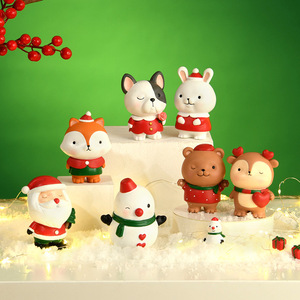 Top Rhyme Christmas Animal Figurines Resin Decorations 3.9in Indoor Desktop <b>Ornaments</b> For Living Room - Product Image 3