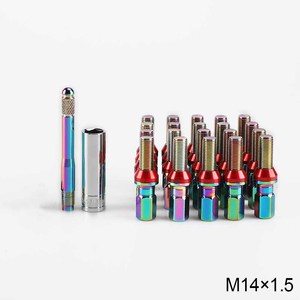 สลักเกลียวดุมล้อเหล็กทรงเรียว M14X1.25 ความยาวเกลียว 28 มม. สำหรับเปลี่ยนล้อ สีเงิน สีฟ้า สีสันสดใส - Product Image 4