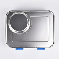 Aohea Vente en gros Boîtes à bento 3 compartiments en acier inoxydable Boîte à bento portable pour enfants Ensemble pour l'école