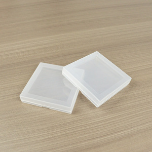 Square Frosted PP <b>Plastic</b> Storage <b>Box</b> With Card Slot For Jewelry And Fishing Gear 10.8x10.8x1.7cm Transparent Cover - Product Image 3