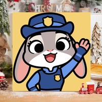 Peinture à l'huile DIY Crazy Animal City, animaux de dessin animé pour enfants, Judy Nick, encadrée, carrée, décoration intérieure, Lu Hua Art LA-001
