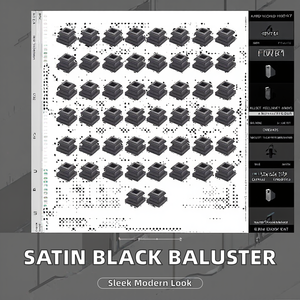 LIQIANG XYQDZ01 Balustres carrés modernes en fer satiné noir de 1/2 pouce, avec fixations plates pour escaliers, vis d'intérieur, balustrades et mains courantes - Product Image 2