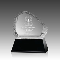 Trophée Noble Sales Star Iceberg avec base noire pour récompenses annuelles, reconnaissance d'entreprise, cérémonie d'affaires, souvenirs
