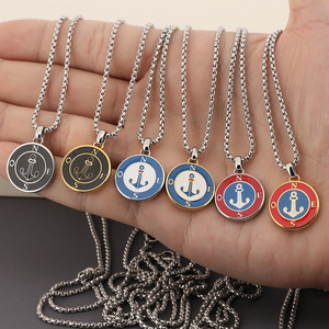 Collar de ancla de pareja, colgante de brújula Náutica de acero inoxidable, joyería magnética a juego para hombres y mujeres - Product Image 3