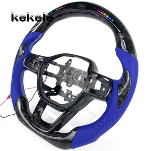 Volant en fibre de carbone forgé en cuir perforé bleu LED <span class=keywords><strong>2022</strong></span> 2023 2024 pour <span class=keywords><strong>Honda</strong></span> <span class=keywords><strong>Civic</strong></span> 11ème génération personnalisation - Product Image 3
