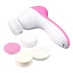 Brosse nettoyante visage 5 en 1 avec fonction d'exfoliation adoucissante et de massage, alimentée par batterie, pour une routine de soin de la peau douce - Product Image 4