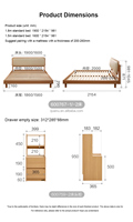 600767 Cadre de lit simple ou double de style nordique Quanu, en bois massif, meubles de chambre à coucher pour adultes, lit simple en bois simple, taille king ou queen