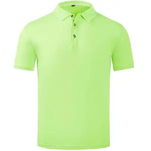 Grosir kaus katun lengan pendek pria kasual kerah Lapel musim panas desain perca warna Polo Golf