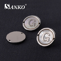 Boutons SANKO de luxe à 2 trous en alliage de zinc plaqué, lettres G en relief, plats, à coudre, écologiques, classiques, haut de gamme, pour costumes et manteaux