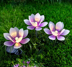 Plastic <span class=keywords><strong>Lotus</strong></span> Solar Wall Light Decoração para Jardim Pátio Deck Path Boa Qualitysolar Led Decorativa Flower Lights - Product Image 1