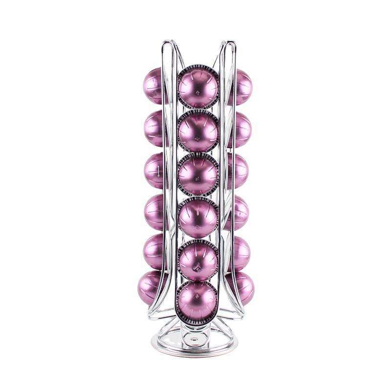 Support Vertuo argenté de 24 capsules