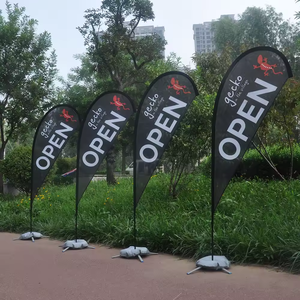 Campaña barata, letreros de plumas personalizados, pancarta voladora de lágrima, asta de bandera de playa, banderas de aleteo, banderas de plumas impresas con poste y Base - Product Image 4