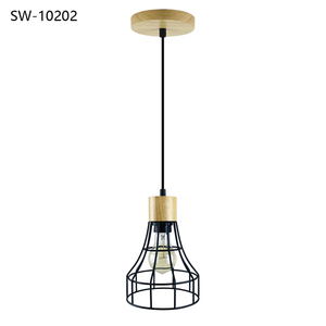 Lampe suspendue en bois Art déco, abat-jour en métal unique et petit, lampe suspendue pour salle à manger, lampe suspendue moderne pour bureau, lampe pour magasin - Product Image 5