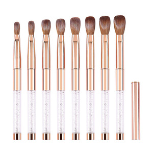 Pinceau à ongles en polygel et acrylique avec manche en métal doré et logo personnalisé, 100% poils de Kolinsky Sable purs, pour poudre acrylique, manucure - Product Image 1