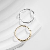 Bague personnalisée en argent sterling 925 OEM, style hip-hop, petite, tendance, unique, pour femmes, pas chère, empilable, plaquée or, simple, pour les doigts