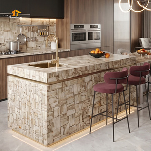 Piano Cucina e Rivestimento per Isola in Legno Pietrificato Naturale Marrone Chiaro Personalizzato - Product Image 1